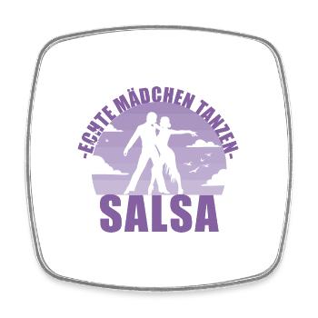 Echte Mädchen tanzen Salsa! Tänzerin Geschenk - Viereckiger Kühlschrankmagnet - Weiß - Vorne