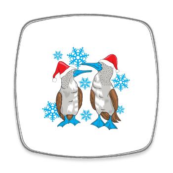 Blue-footed Christmas - Square fridge magnet - white - Front