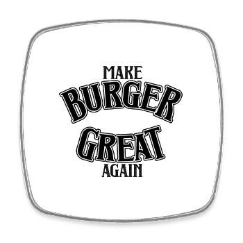 Make Burger great again - Viereckiger Kühlschrankmagnet - Weiß - Vorne