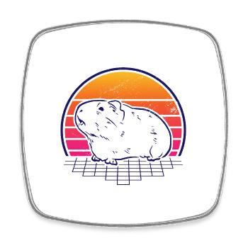 Retro Graphic Hamster Pet Owner Animal Lover Roden - Viereckiger Kühlschrankmagnet - Weiß - Vorne
