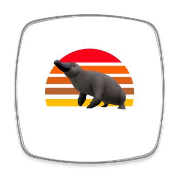 Niedliche Platypus Illustration - Viereckiger Kühlschrankmagnet - Weiß - Vorne
