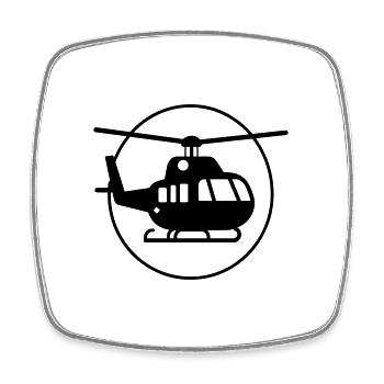 Hélicoptère - Magnet carré - blanc - Devant