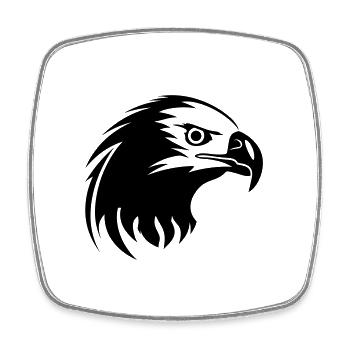 Aigle - Magnet carré - blanc - Devant