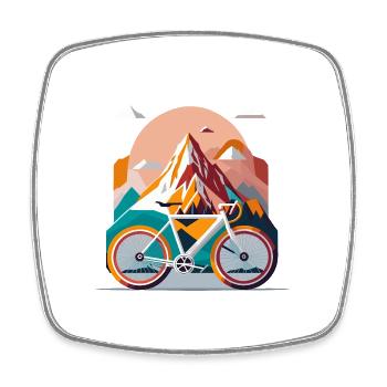 Mountainbike - Viereckiger Kühlschrankmagnet - Weiß - Vorne