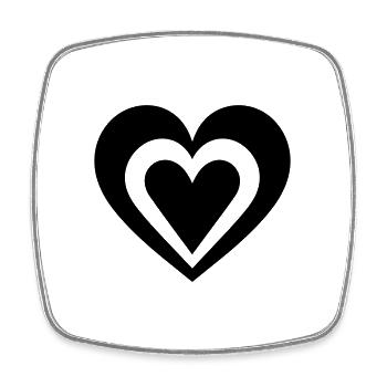 Coeur - Magnet carré - blanc - Devant