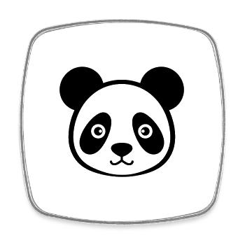 Panda - Viereckiger Kühlschrankmagnet - Weiß - Vorne