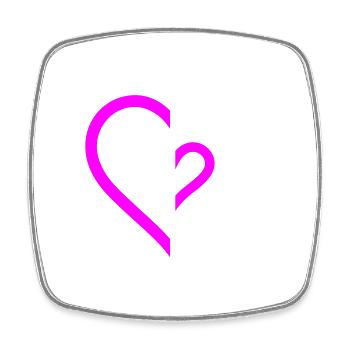 Symbole du cœur Amour - Magnet carré - blanc - Devant