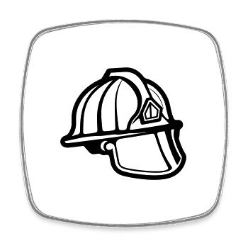 fireman - Square fridge magnet - white - Front
