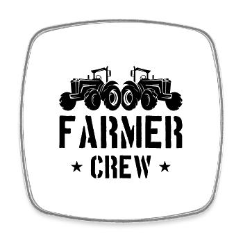 Farmer Crew Tractor Bauer - Magnet carré - blanc - Devant