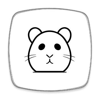 Hamster - Viereckiger Kühlschrankmagnet - Weiß - Vorne