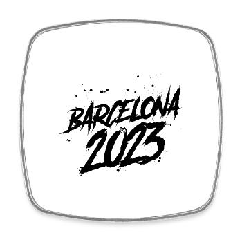 Barcelona 2023 - Viereckiger Kühlschrankmagnet - Weiß - Vorne