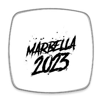 Marbella 2023 - Viereckiger Kühlschrankmagnet - Weiß - Vorne