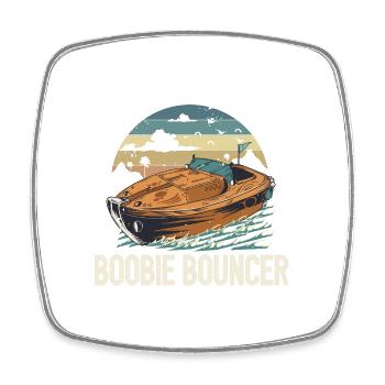 Boobie Bouncer Funny Motorboating Quote Pontoon - Viereckiger Kühlschrankmagnet - Weiß - Vorne