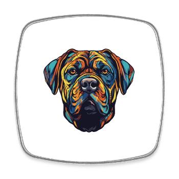 Portrait de chien Mastiff - Magnet carré - blanc - Devant