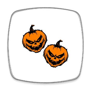 Pumpkin grimace Halloween creepy - Square fridge magnet - white - Front