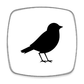 Little bird - Square fridge magnet - white - Front