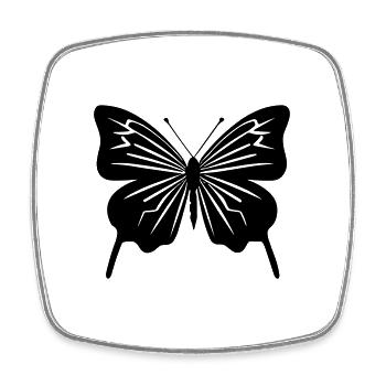 Papillon - Magnet carré - blanc - Devant