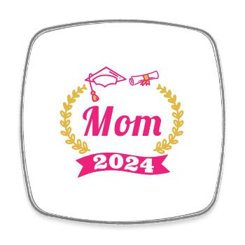 Senior Mom Class of 2024 Graduation Party Proud - Square fridge magnet - white - Front