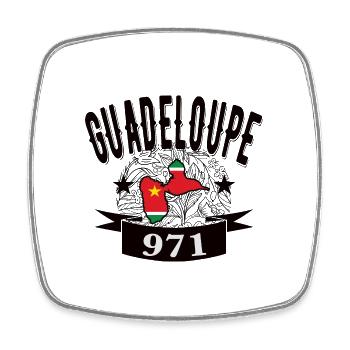 drapeau et carte geographique de la guadeloupe 971 - Magnet carré - blanc - Devant