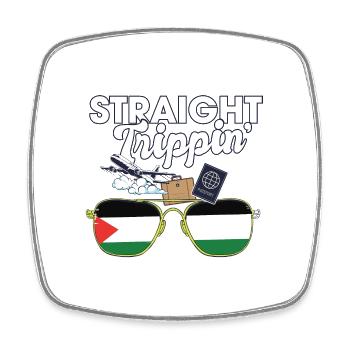 Straight Trippin' Palestine Vacances Tour Voyage - Magnet carré - blanc - Devant