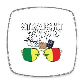 Straight Trippin' Senegal Vacation Tour Travel - Square fridge magnet - white - Front