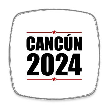 Cancun 2024 - Viereckiger Kühlschrankmagnet - Weiß - Vorne