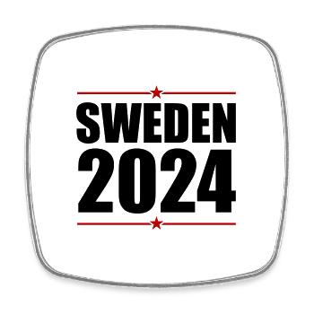 Schweden 2024 - Viereckiger Kühlschrankmagnet - Weiß - Vorne