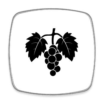 Grape - Square fridge magnet - white - Front