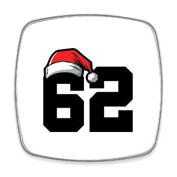62 Numéro Noël - Magnet carré - blanc - Devant