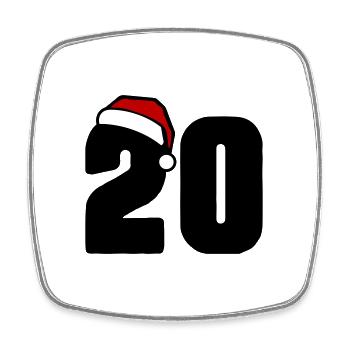 20 Numéro Noël - Magnet carré - blanc - Devant