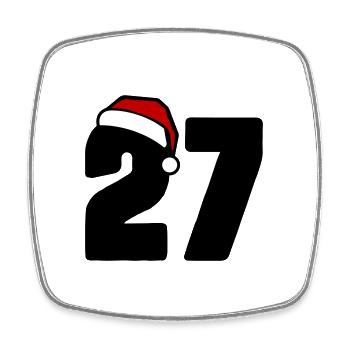 27 Zahl Weihnachten - Viereckiger Kühlschrankmagnet - Weiß - Vorne