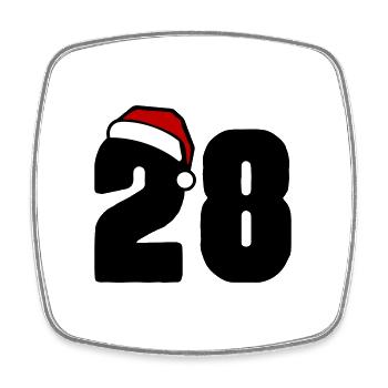 28 Zahl Weihnachten - Viereckiger Kühlschrankmagnet - Weiß - Vorne