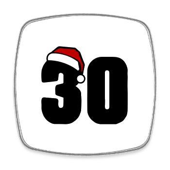 30 Numéro Noël - Magnet carré - blanc - Devant