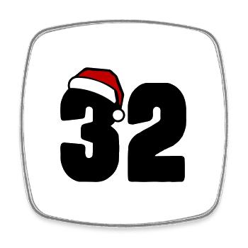 32 Number Christmas - Square fridge magnet - white - Front
