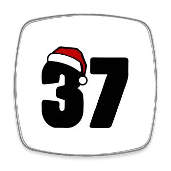 37 Numéro Noël - Magnet carré - blanc - Devant