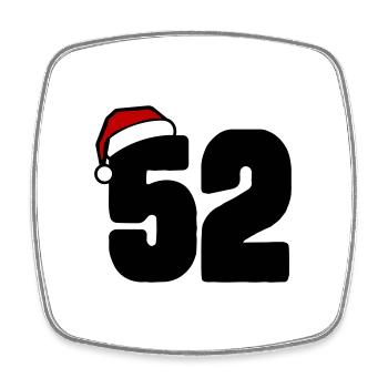 52 Numéro Noël - Magnet carré - blanc - Devant