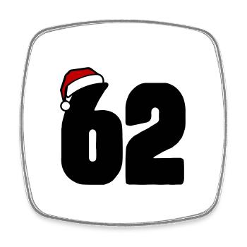 62 Numéro Noël - Magnet carré - blanc - Devant