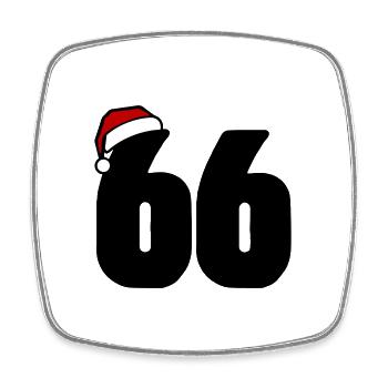 66 Number Christmas - Square fridge magnet - white - Front