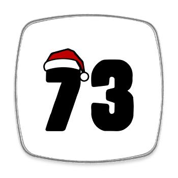 73 Zahl Weihnachten - Viereckiger Kühlschrankmagnet - Weiß - Vorne