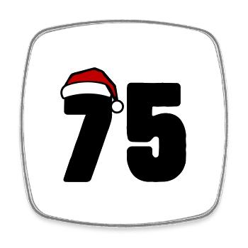 75 Number Christmas - Square fridge magnet - white - Front
