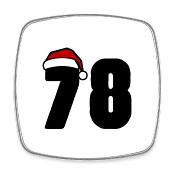 78 Number Christmas - Square fridge magnet - white - Front