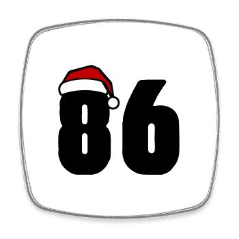 86 Numéro Noël - Magnet carré - blanc - Devant
