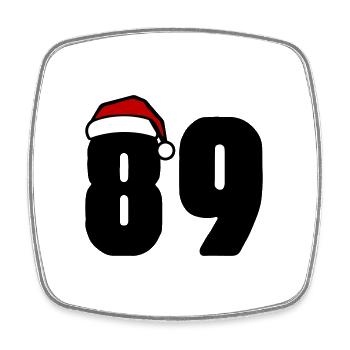89 Number Christmas - Square fridge magnet - white - Front