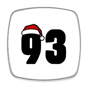 93 Number Christmas - Square fridge magnet - white - Front