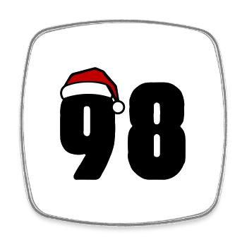 98 Numéro Noël - Magnet carré - blanc - Devant
