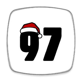 97 Numéro Noël - Magnet carré - blanc - Devant