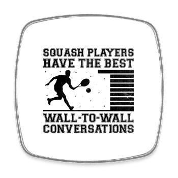 Squash Player Squash Tennis Player Raquetball Spor - Square fridge magnet - white - Front