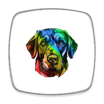 Labrador Dog Head Colorful - Square fridge magnet - white - Front