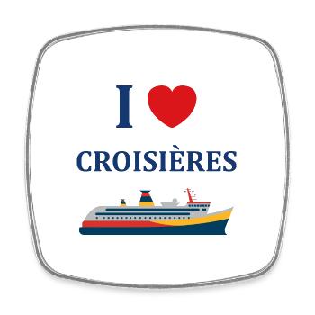 I love Croisières - Magnet carré - blanc - Devant