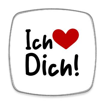 Ich Liebe Dich Spruch - Viereckiger Kühlschrankmagnet - Weiß - Vorne